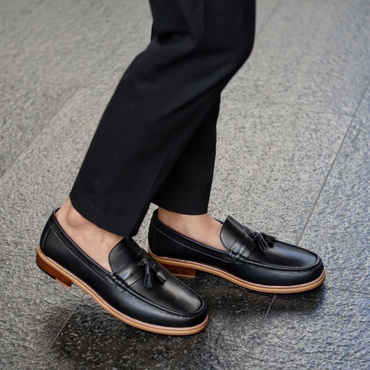 501 Wide-Front Tassel Loafer MattBlack