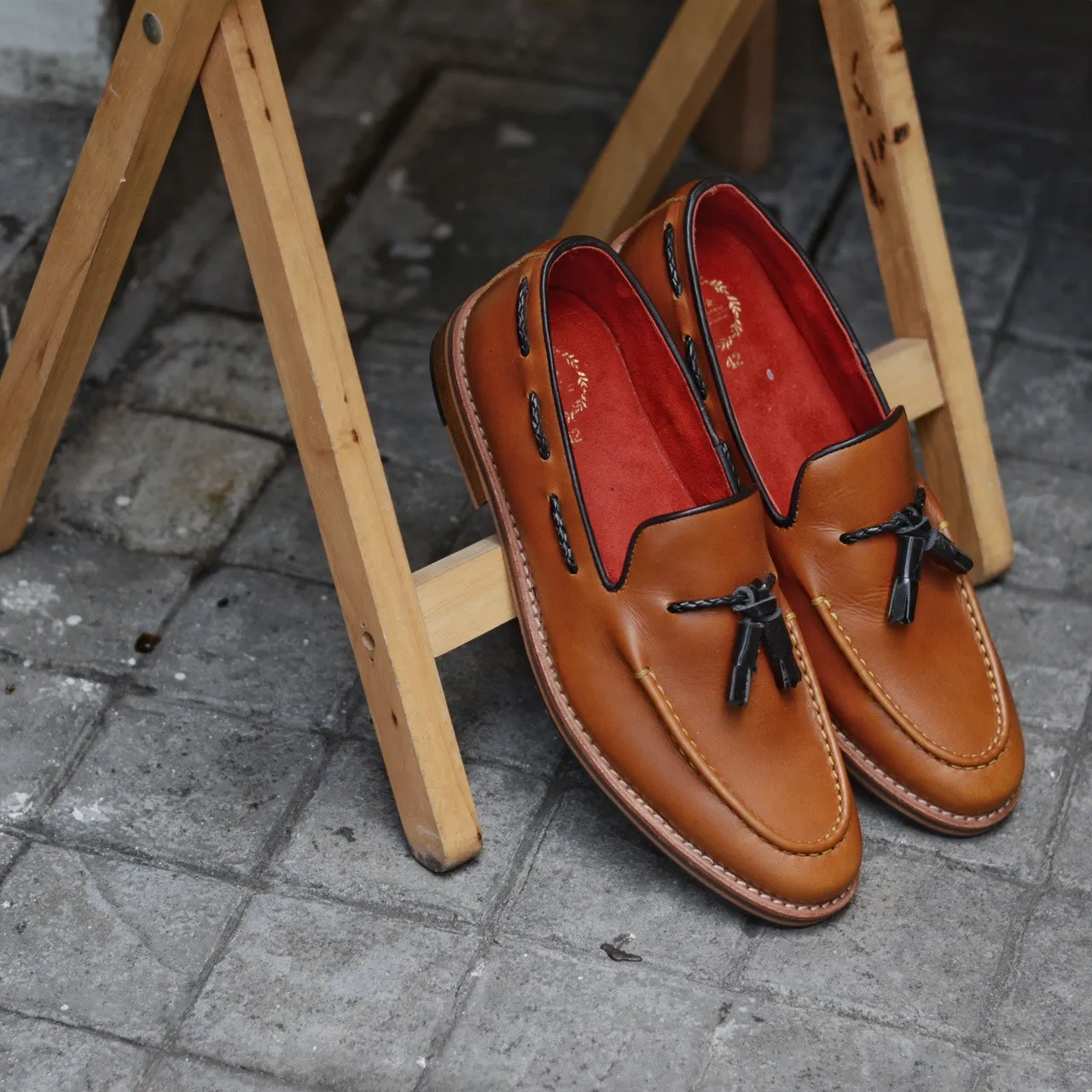 503 Tassel Loafer Whisky x wooden soles