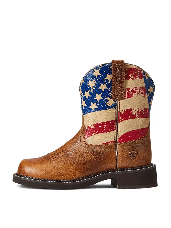 Ariat 10040269 Womens Fatbaby Heritage Patriot Western Boot Crackled Tumeric