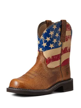 Ariat 10040269 Womens Fatbaby Heritage Patriot Western Boot Crackled Tumeric