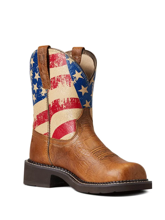 Ariat 10040269 Womens Fatbaby Heritage Patriot Western Boot Crackled Tumeric