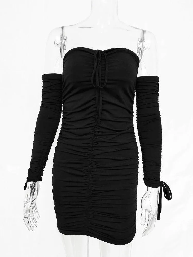 ARTICAT Off Shoulder Bandage Bodycon Party Dress for Gothic and Alternative Women