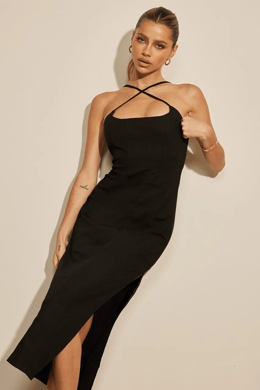 Ashton Midi Dress - Black