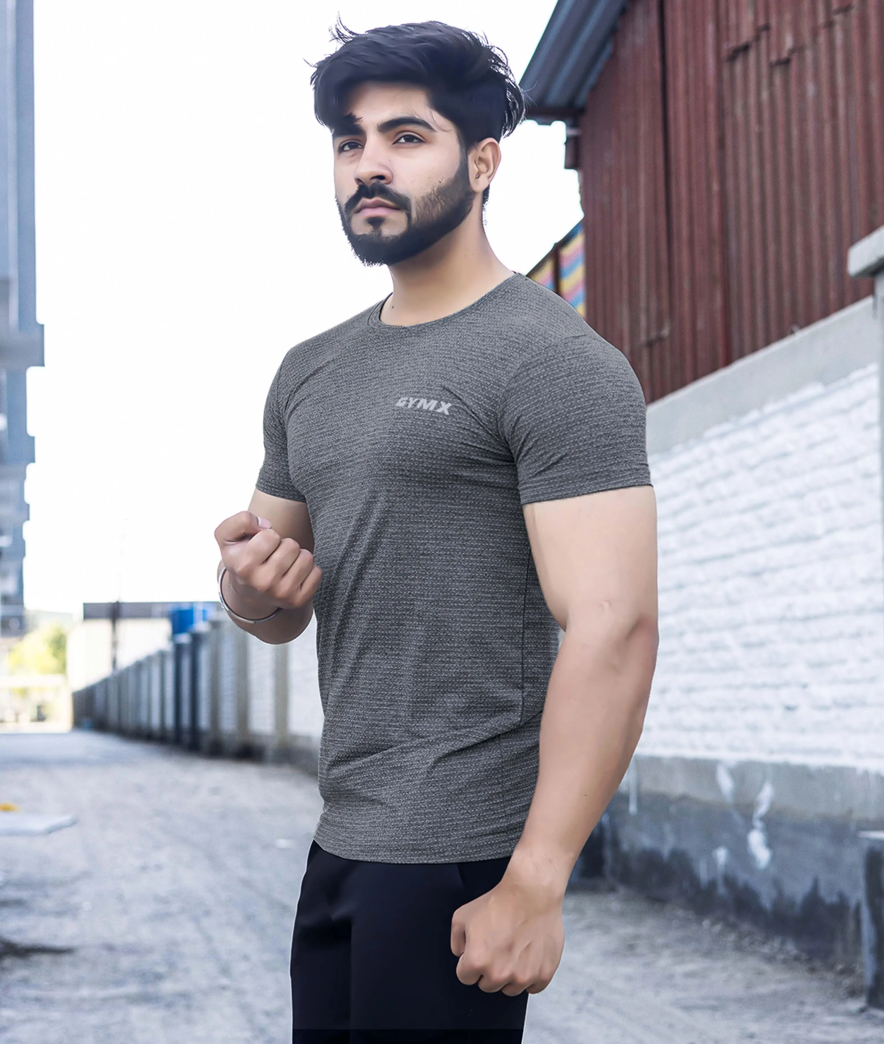 Aura GymX Tee: Charcoal Grey