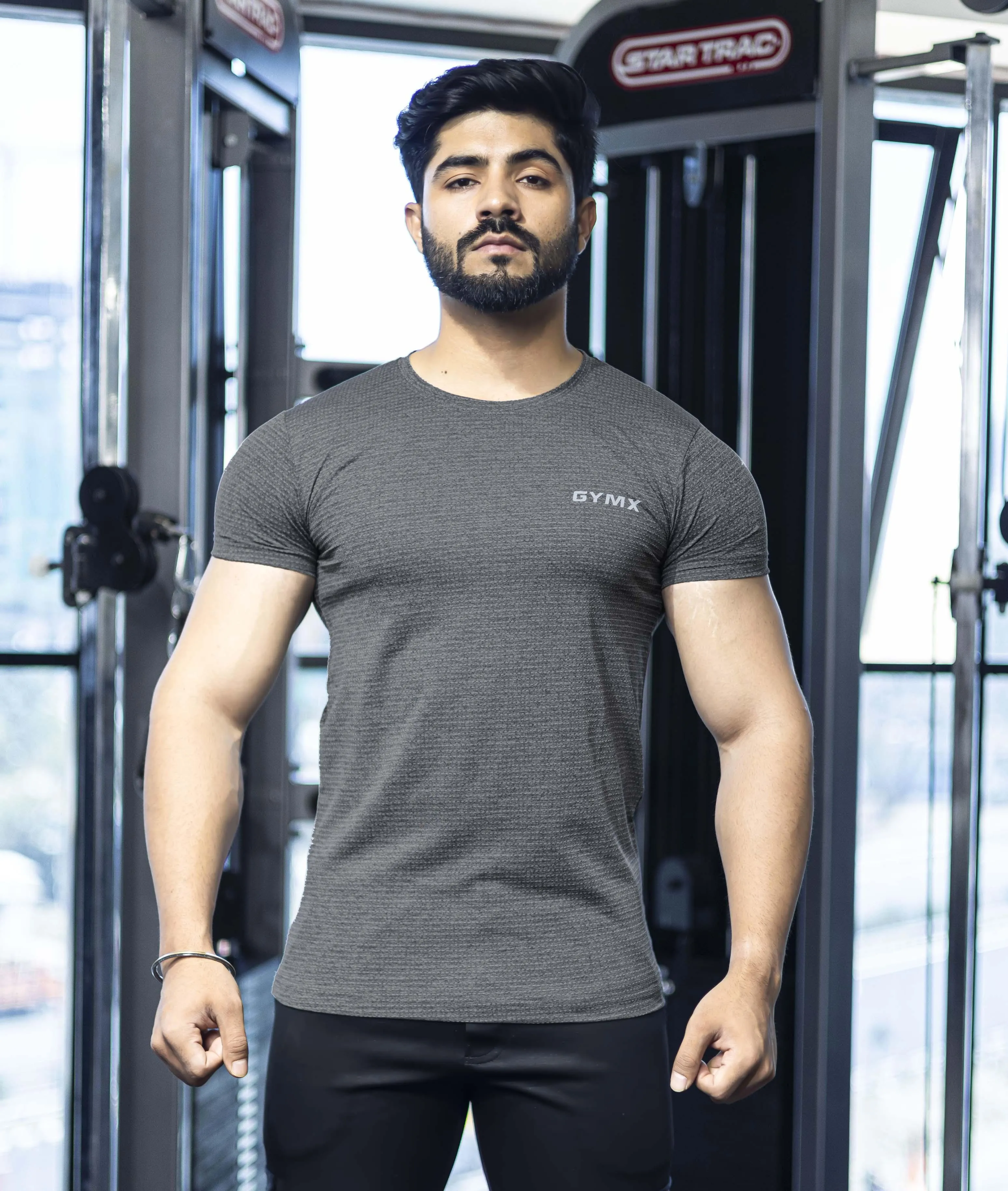 Aura GymX Tee: Charcoal Grey