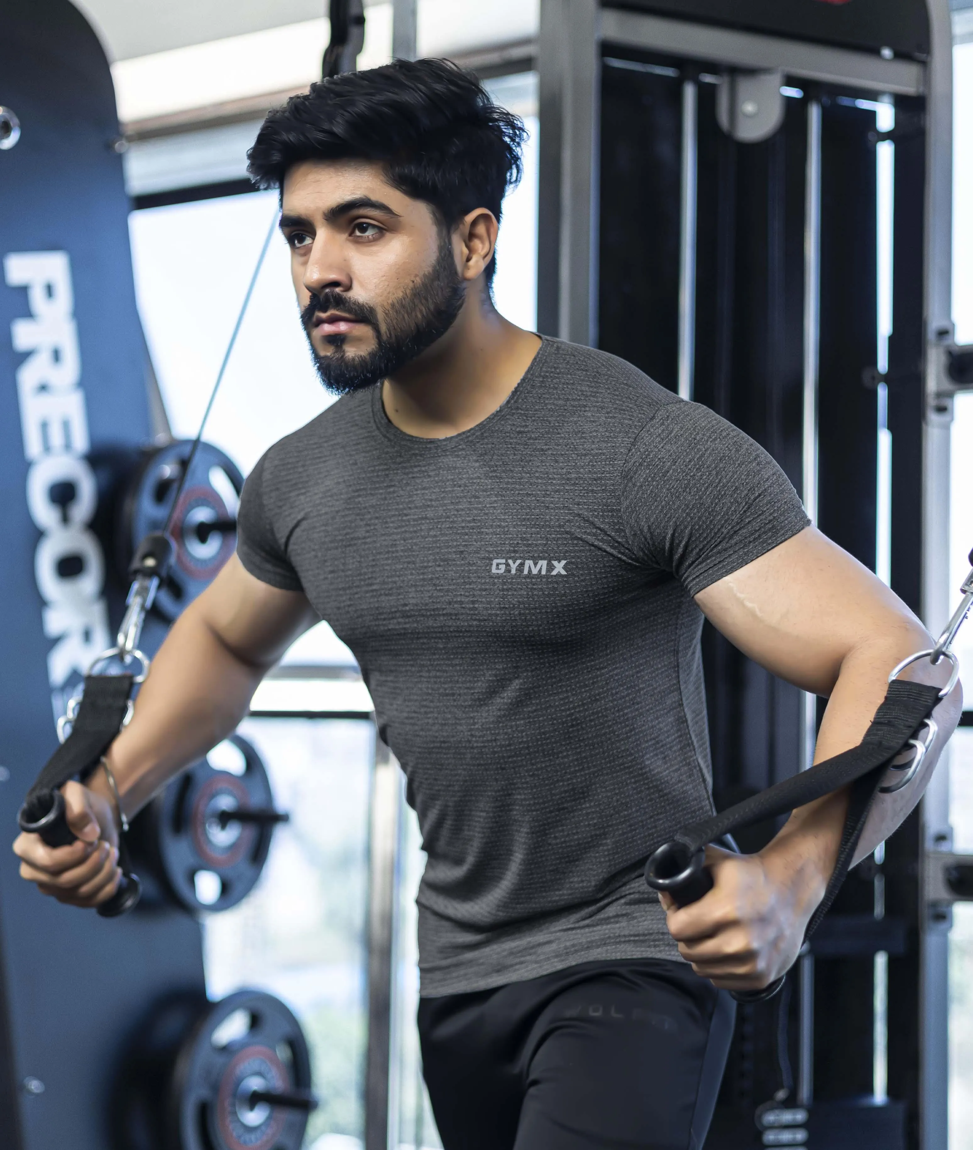 Aura GymX Tee: Charcoal Grey