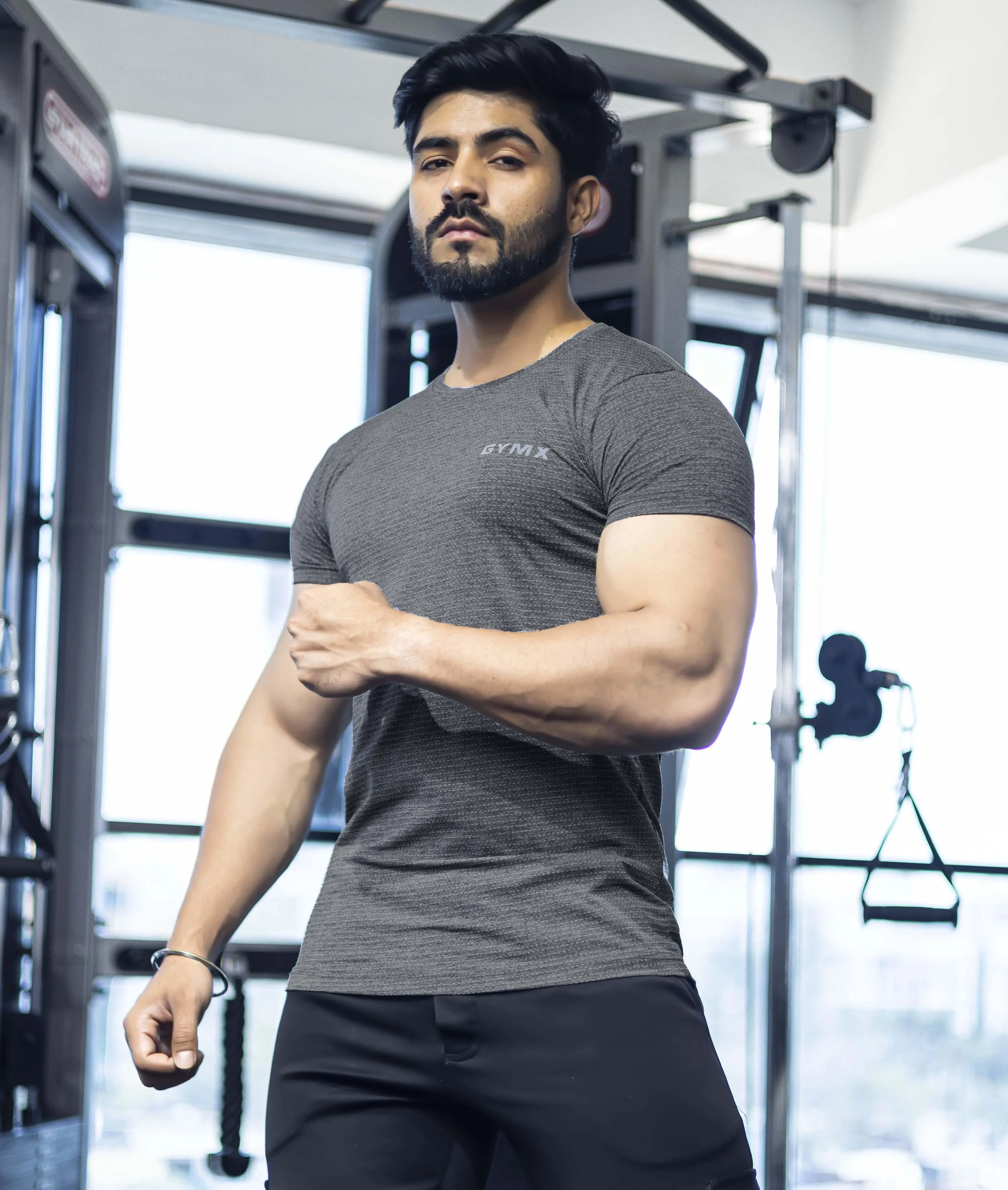 Aura GymX Tee: Charcoal Grey