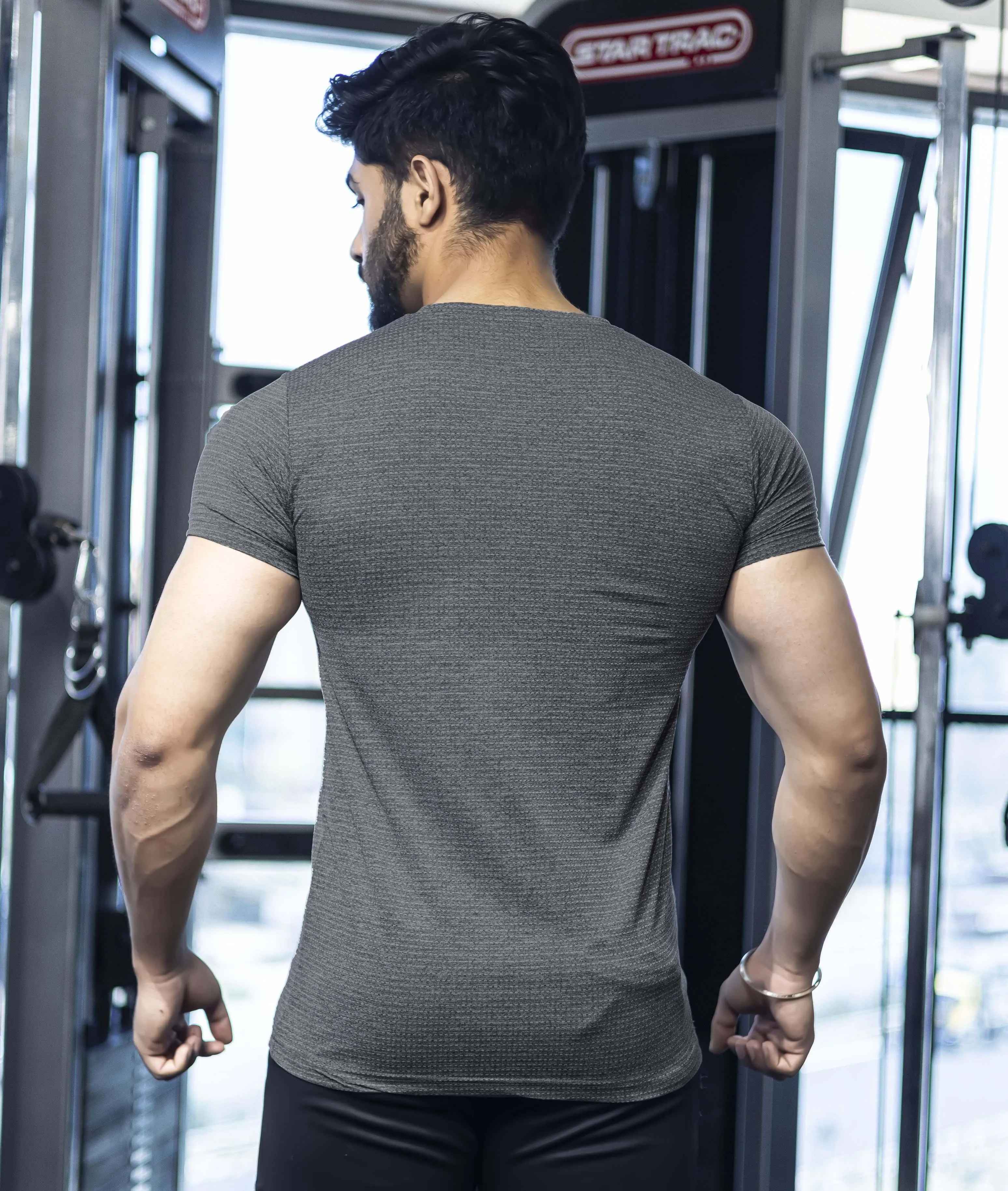 Aura GymX Tee: Charcoal Grey