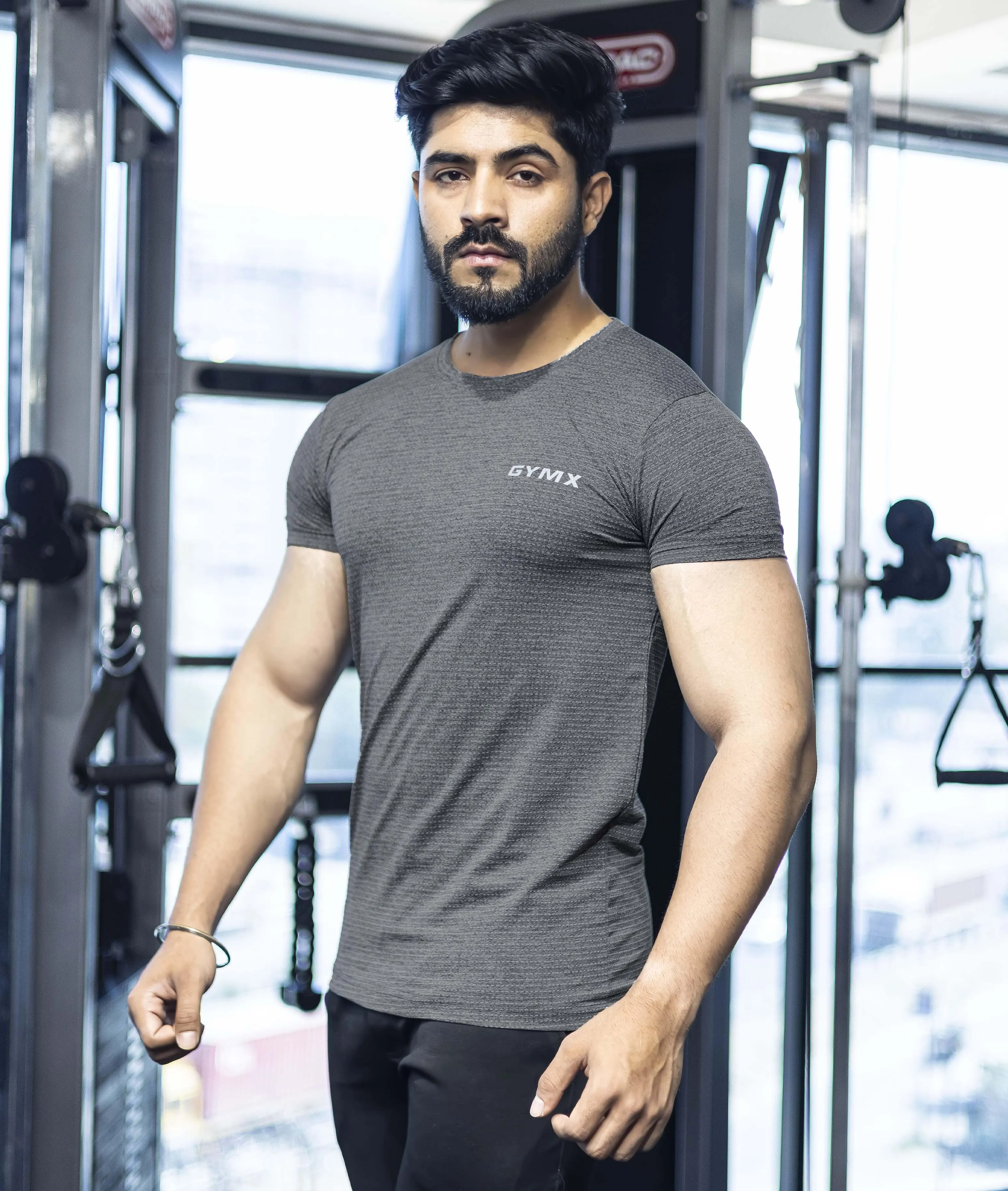 Aura GymX Tee: Charcoal Grey