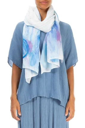 Azure Breeze Linen Scarf