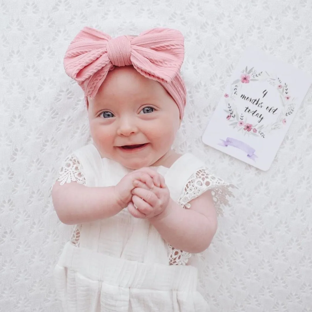 Baby Top Knot Double Bow Headband Cruise Blue