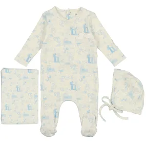 Bee & Dee Light Boy Toile Collection Layette Set