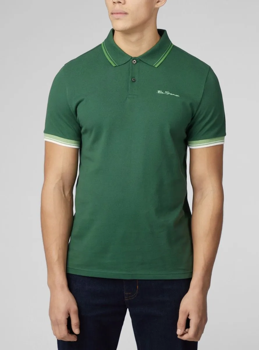 Ben Sherman Casual Short Sleeve Polo Shirt Green