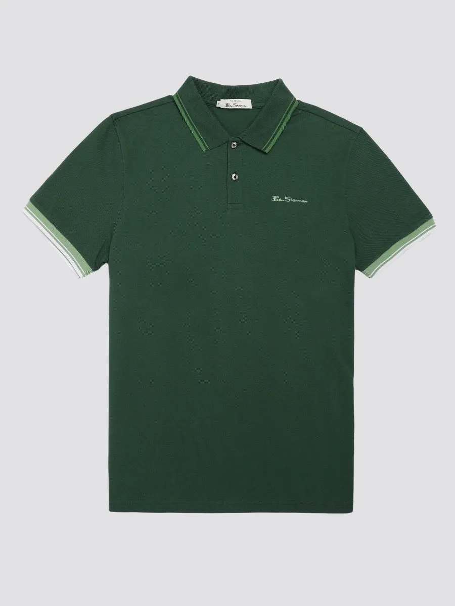 Ben Sherman Casual Short Sleeve Polo Shirt Green