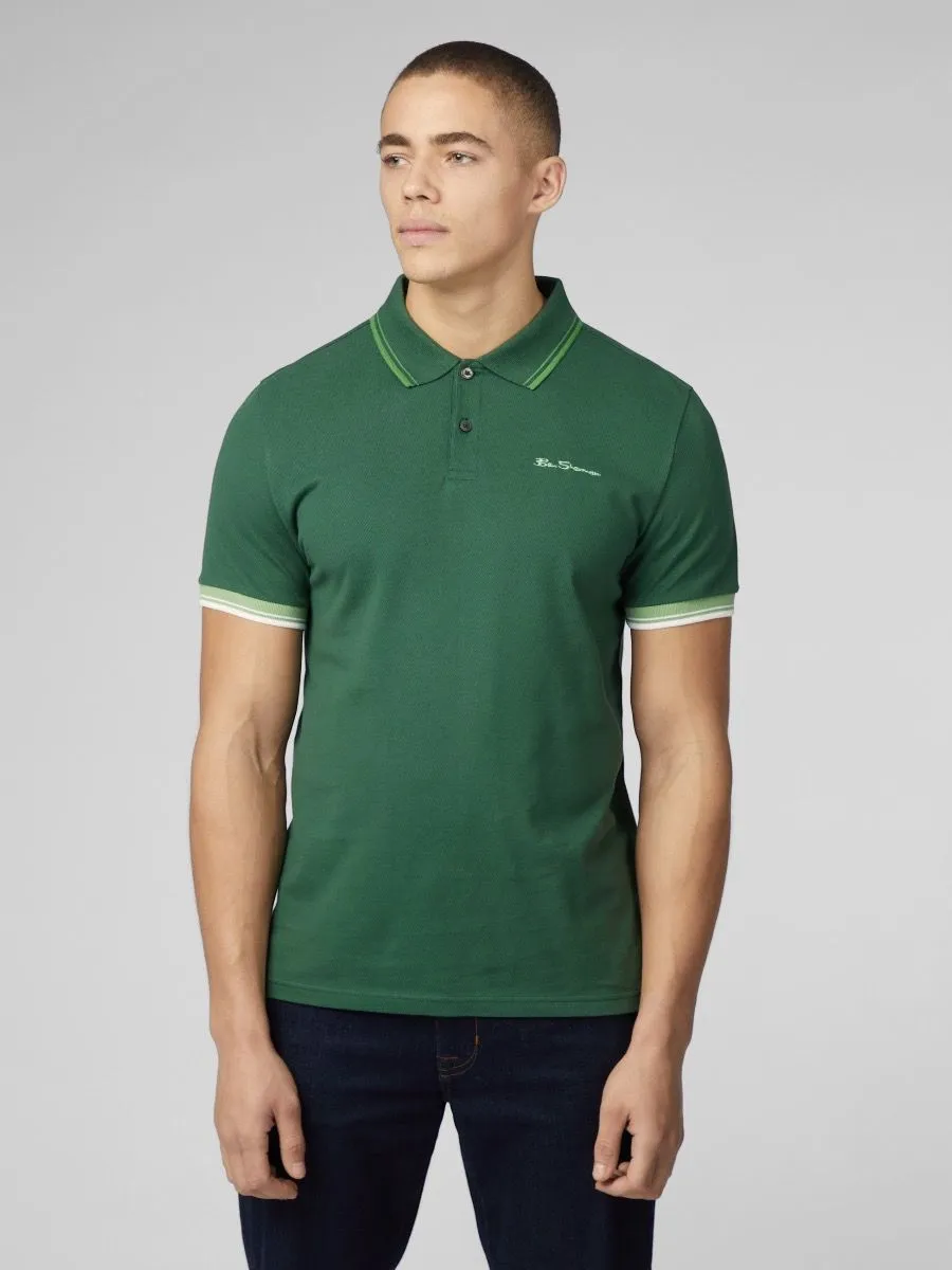 Ben Sherman Casual Short Sleeve Polo Shirt Green