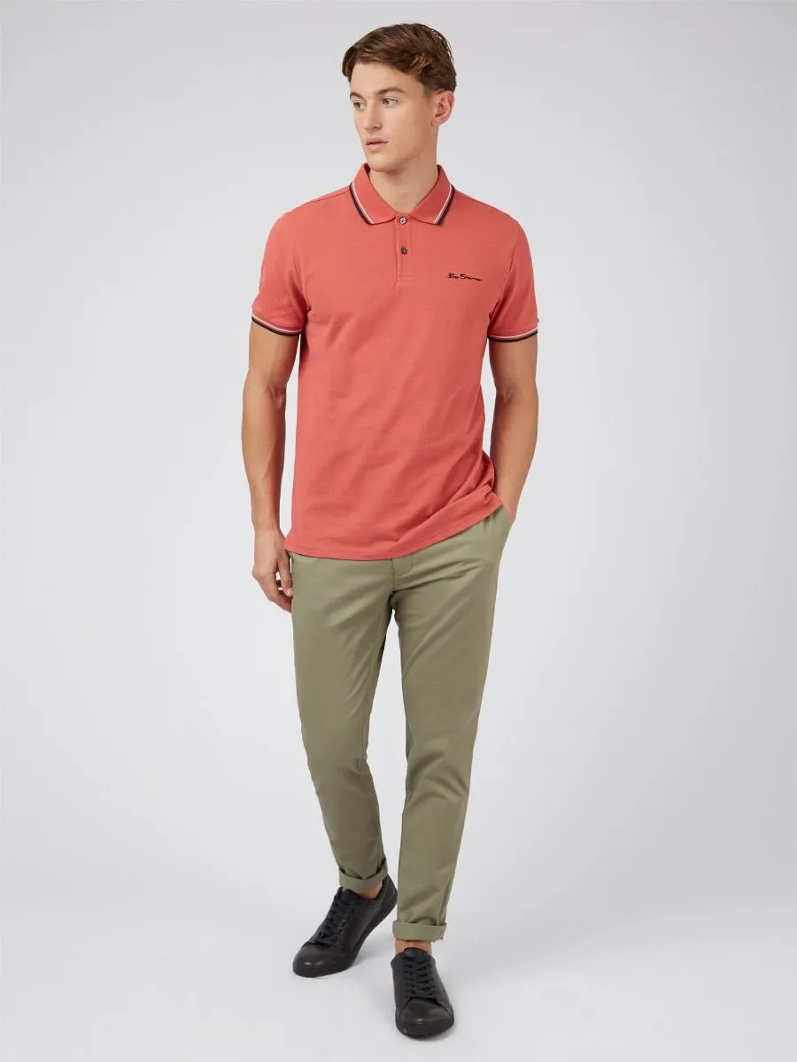 Ben Sherman Casual Short Sleeve Polo Shirt Raspberry