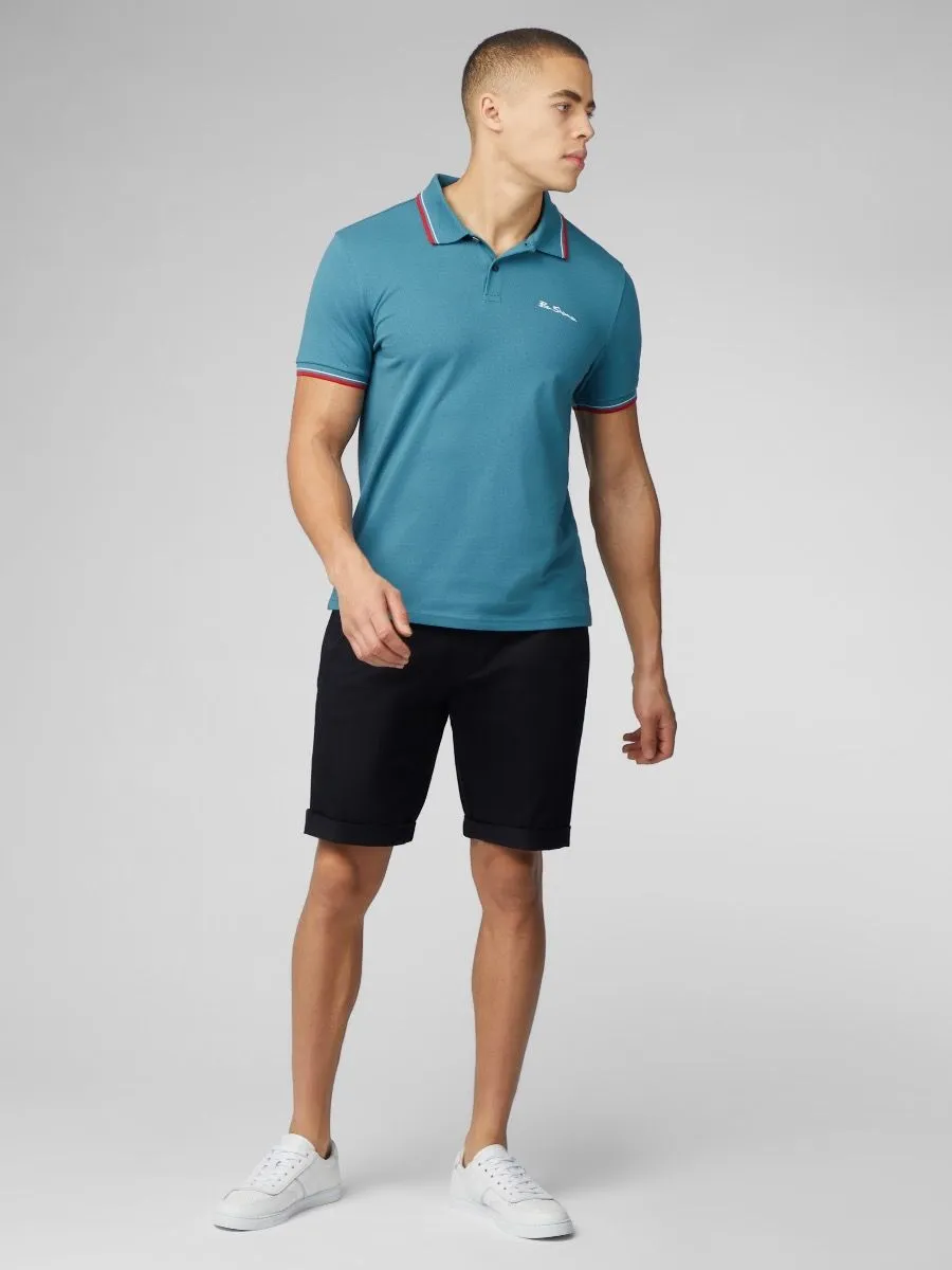 Ben Sherman Casual Short Sleeve Polo Shirt Teal