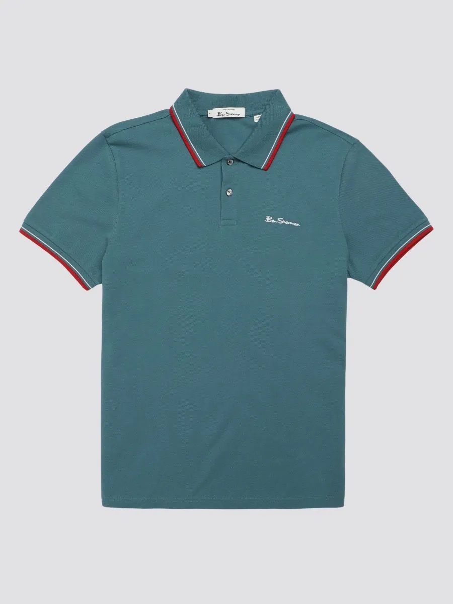 Ben Sherman Casual Short Sleeve Polo Shirt Teal