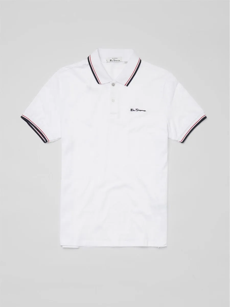 Ben Sherman Casual Short Sleeve Polo Shirt White