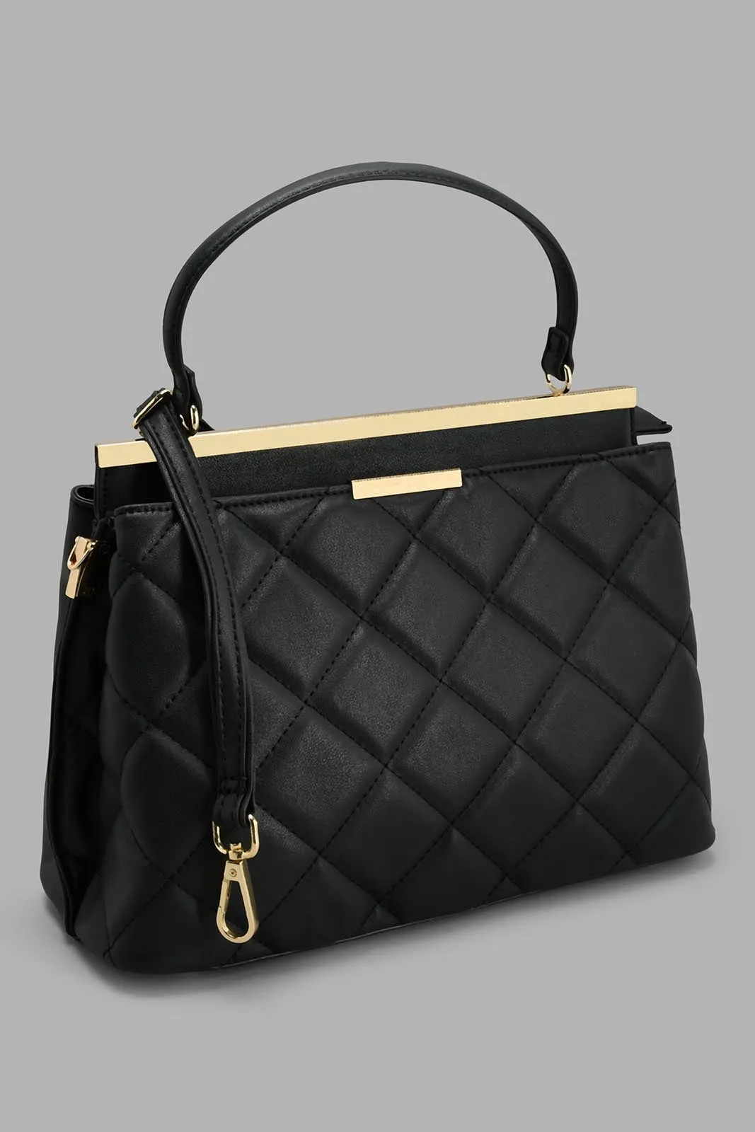 Black Quilted Day Bag