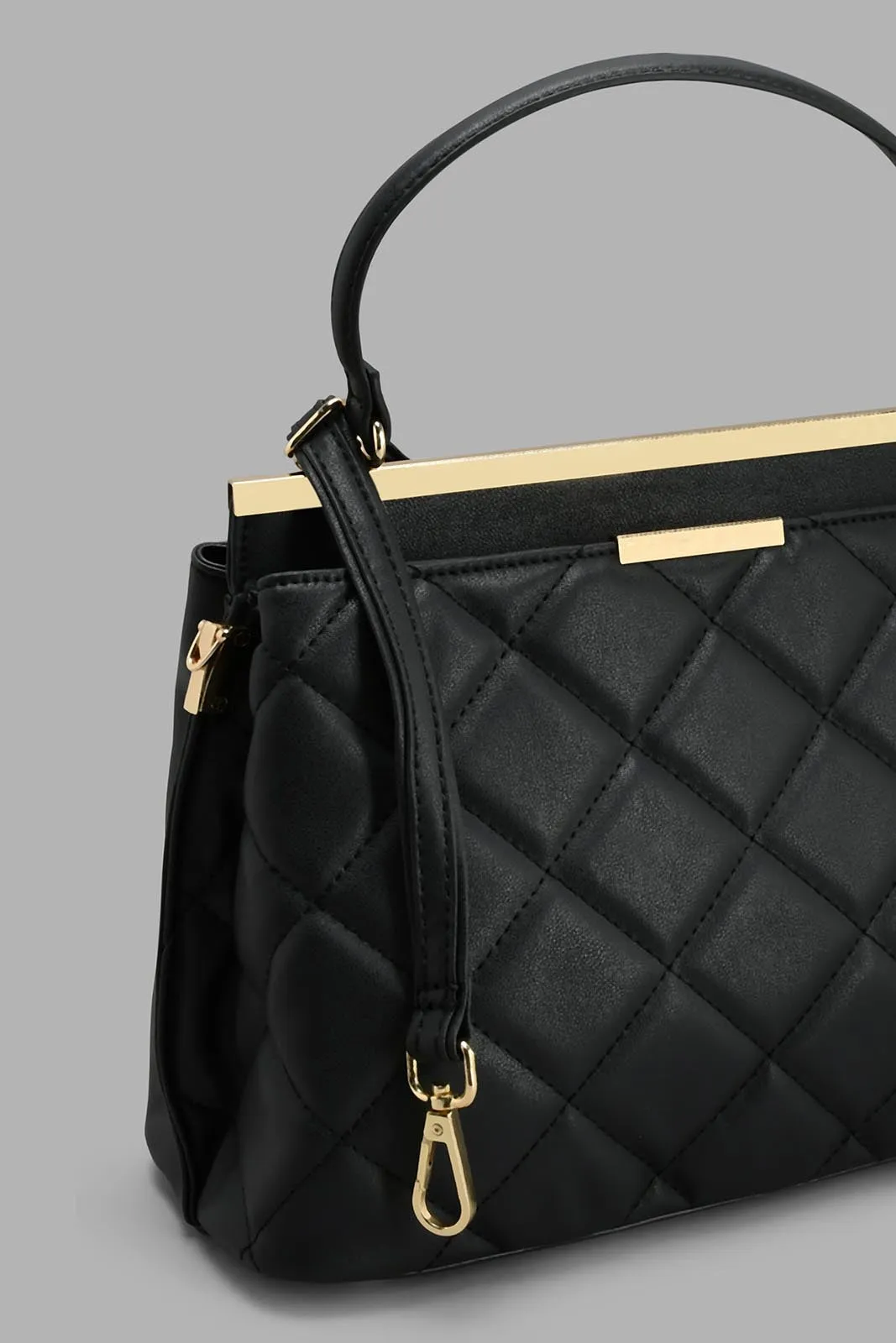 Black Quilted Day Bag