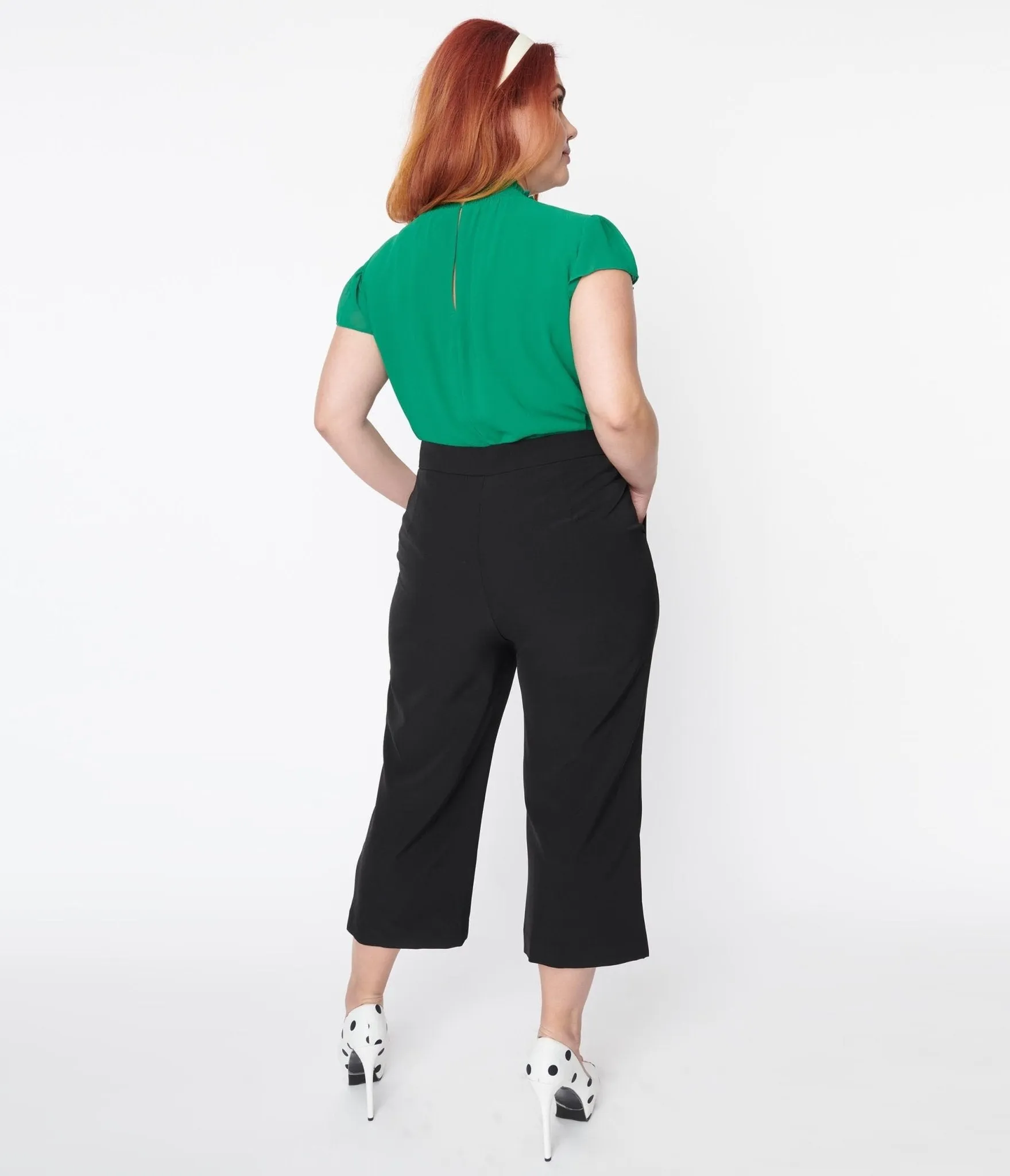 Black Waist Tie Capri Pants