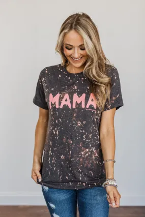 Bleached Mama Graphic Tee- Charcoal