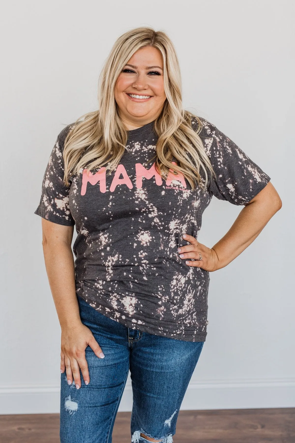 Bleached Mama Graphic Tee- Charcoal