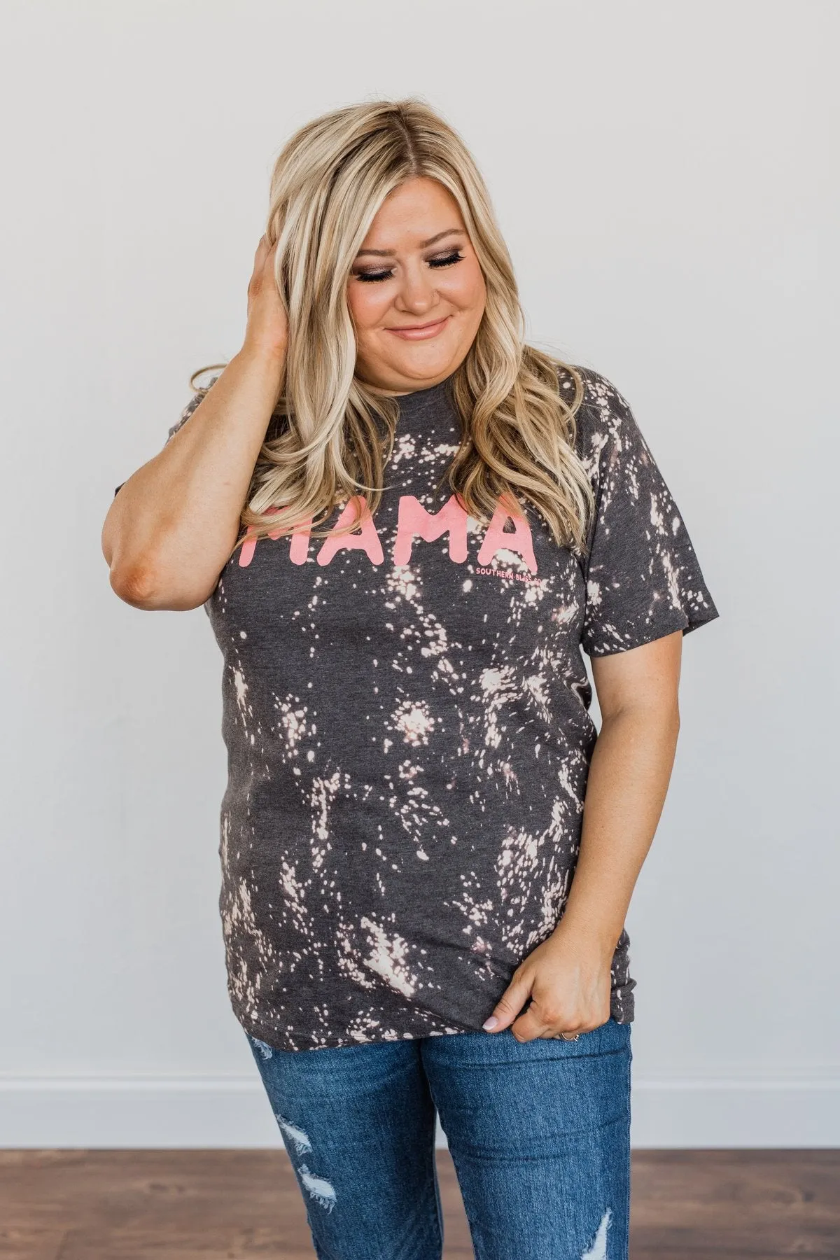 Bleached Mama Graphic Tee- Charcoal