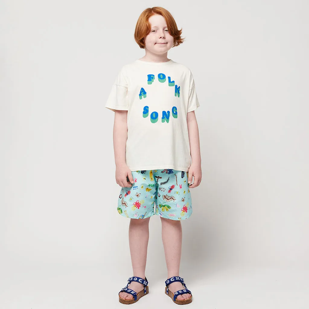 Bobo Choses Child Funny Insects All Over Swim Shorts Aqua Blue