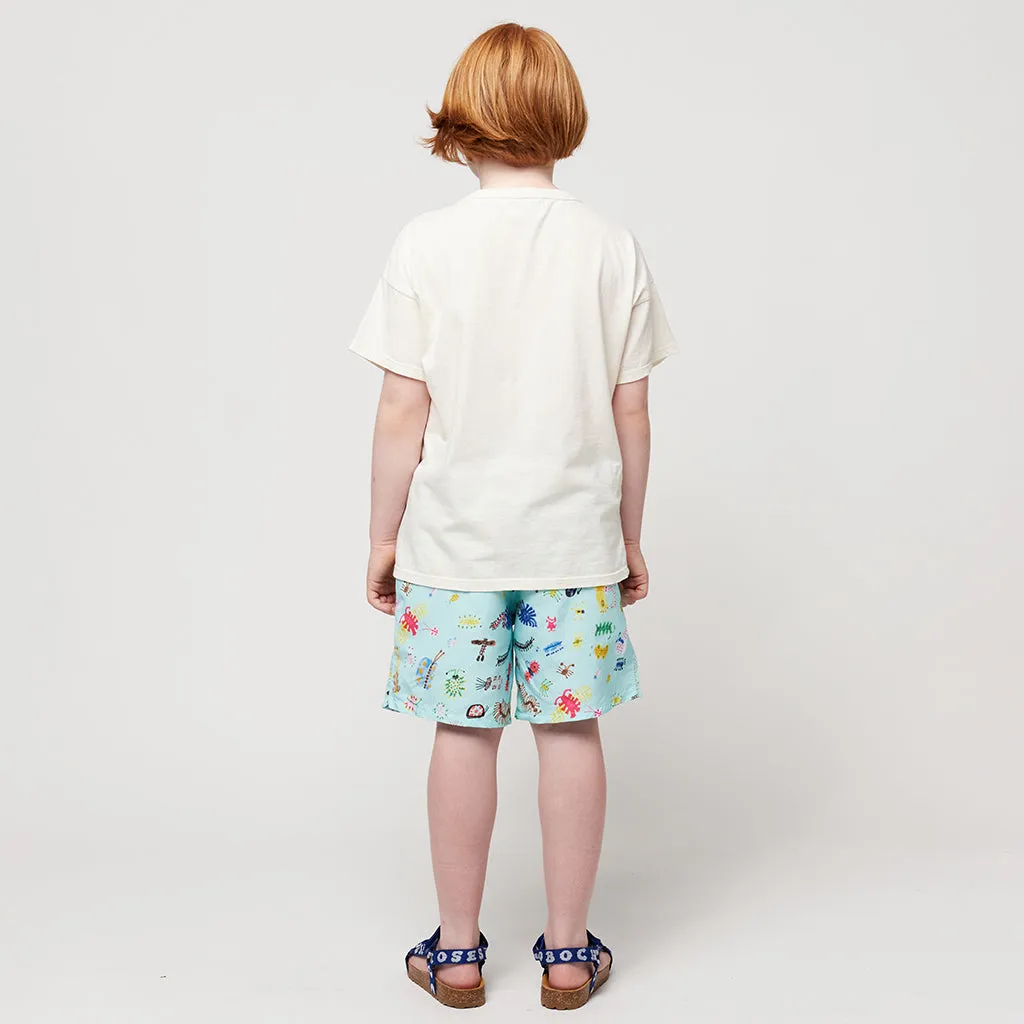 Bobo Choses Child Funny Insects All Over Swim Shorts Aqua Blue