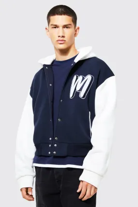 Boxy M Contrast Hood Jersey Bomber