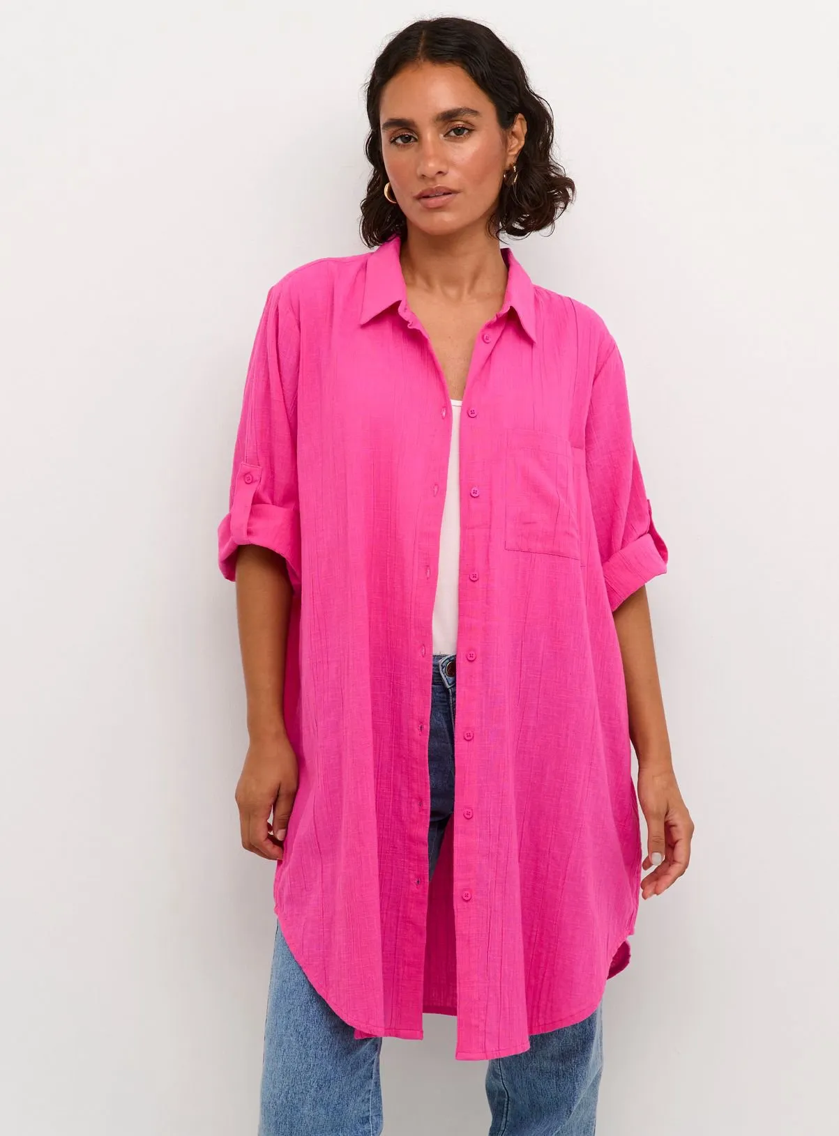 Buy KAFFE Pauline Above Knee Length Shirt Dress Pink 10 | Dresses | Tu