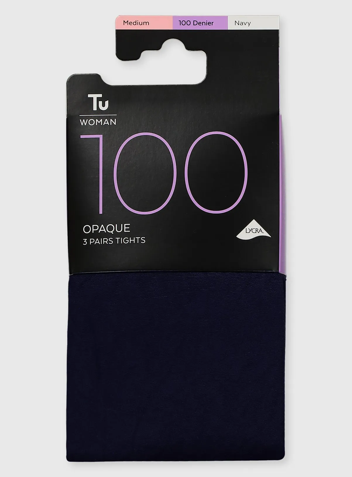 Buy Navy 100 Denier Opaque Tights 3 Pack S | Tights | Tu