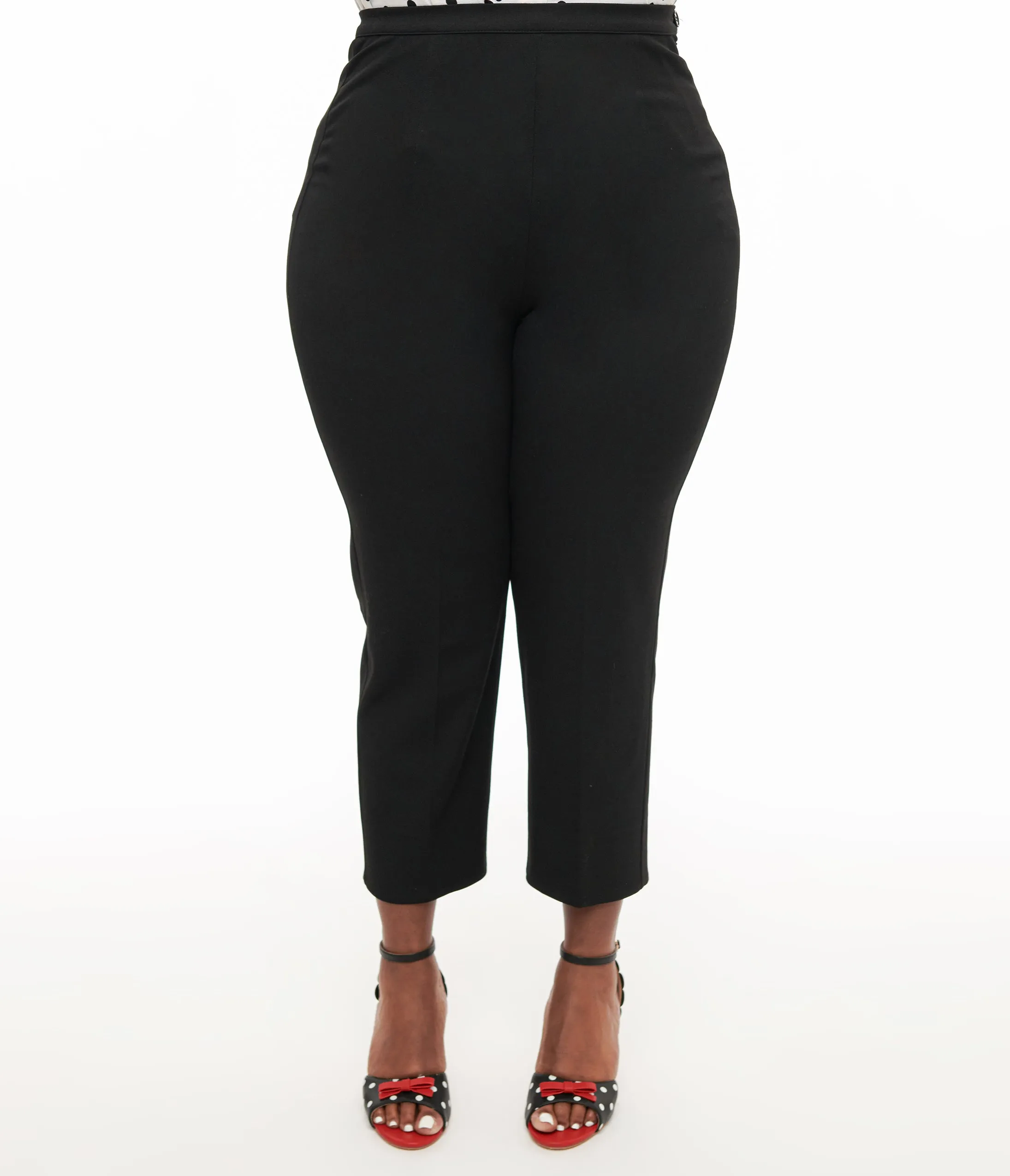 Collectif Plus Size 1950s Black Nora Capri Pants