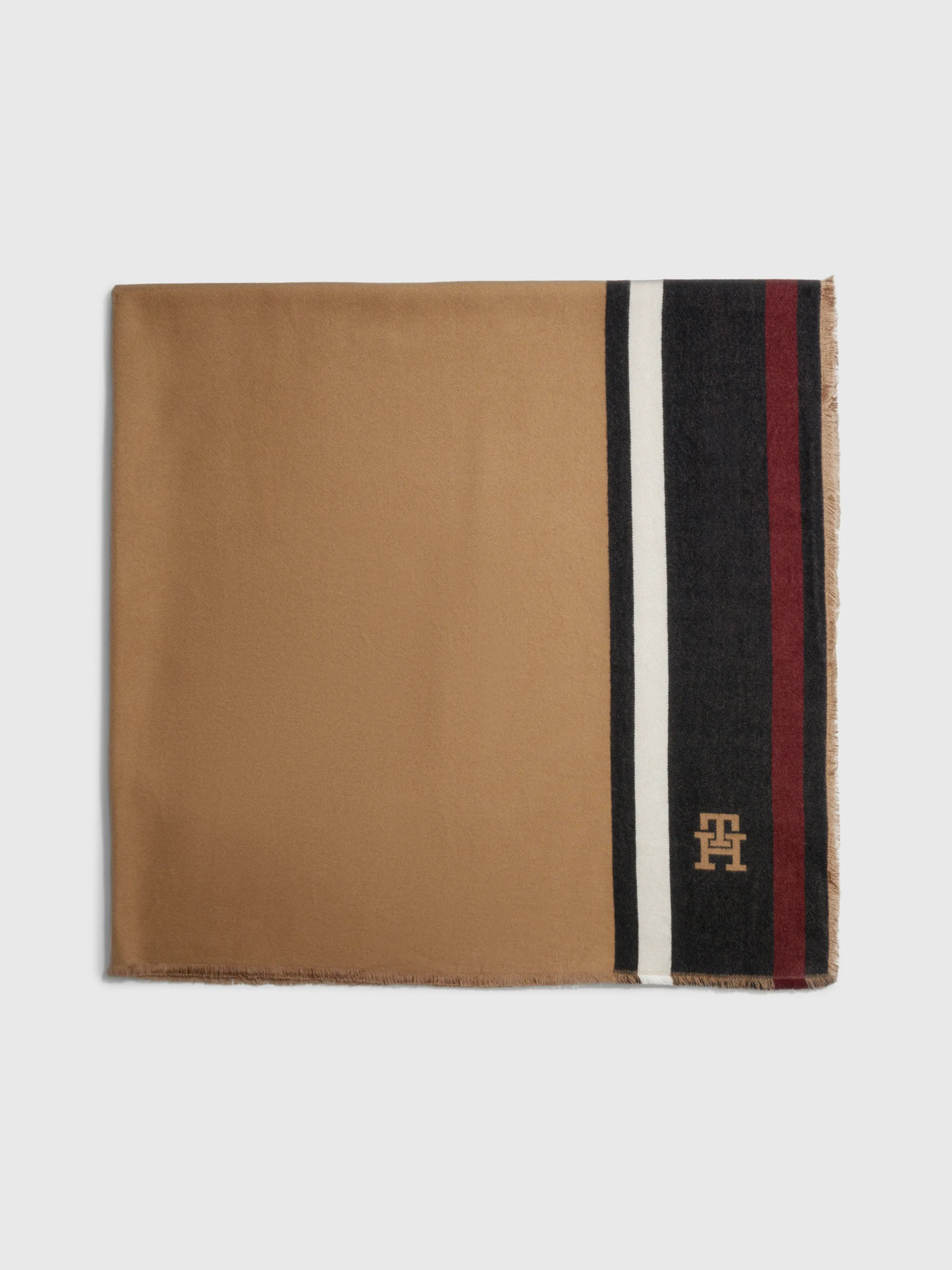 Colour-Blocked Monogram Large Square Scarf | Scarves | Tommy Hilfiger