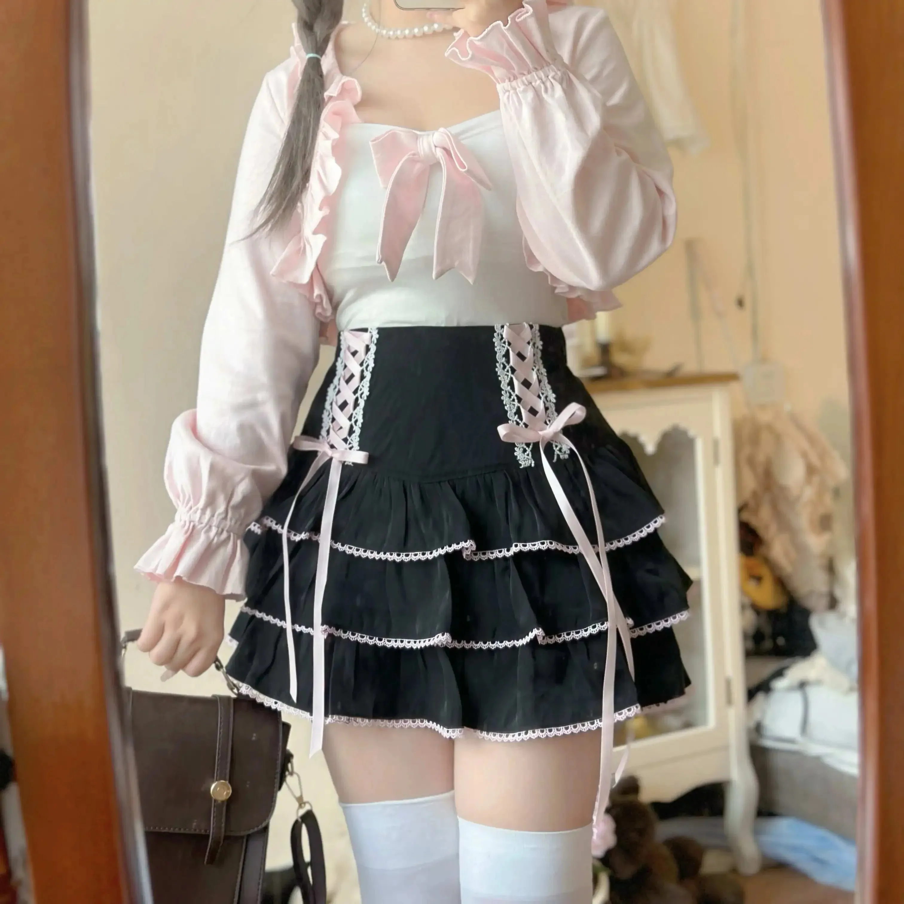 Cookie Bite Kawaii Princess Ruffled Mini Skirt