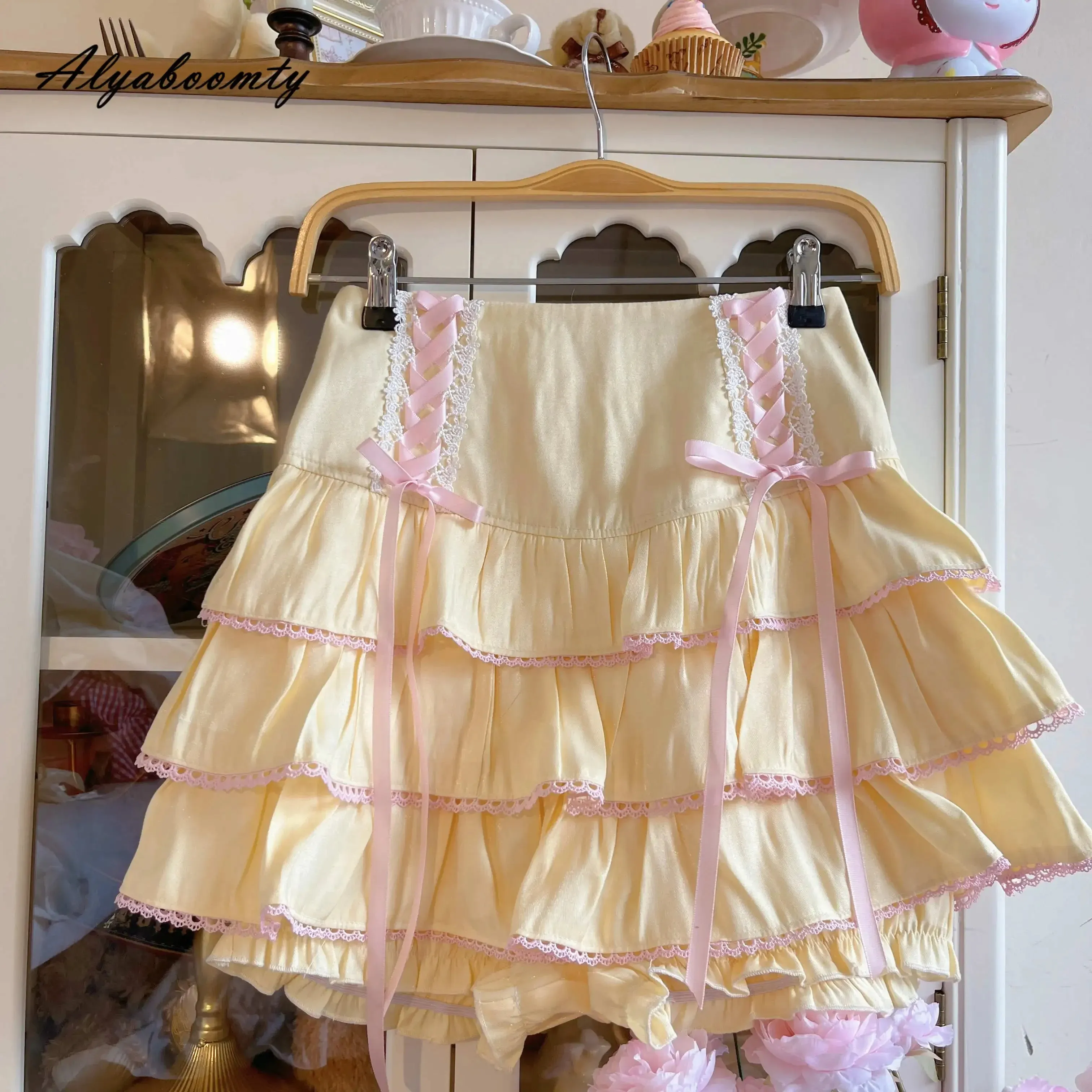 Cookie Bite Kawaii Princess Ruffled Mini Skirt