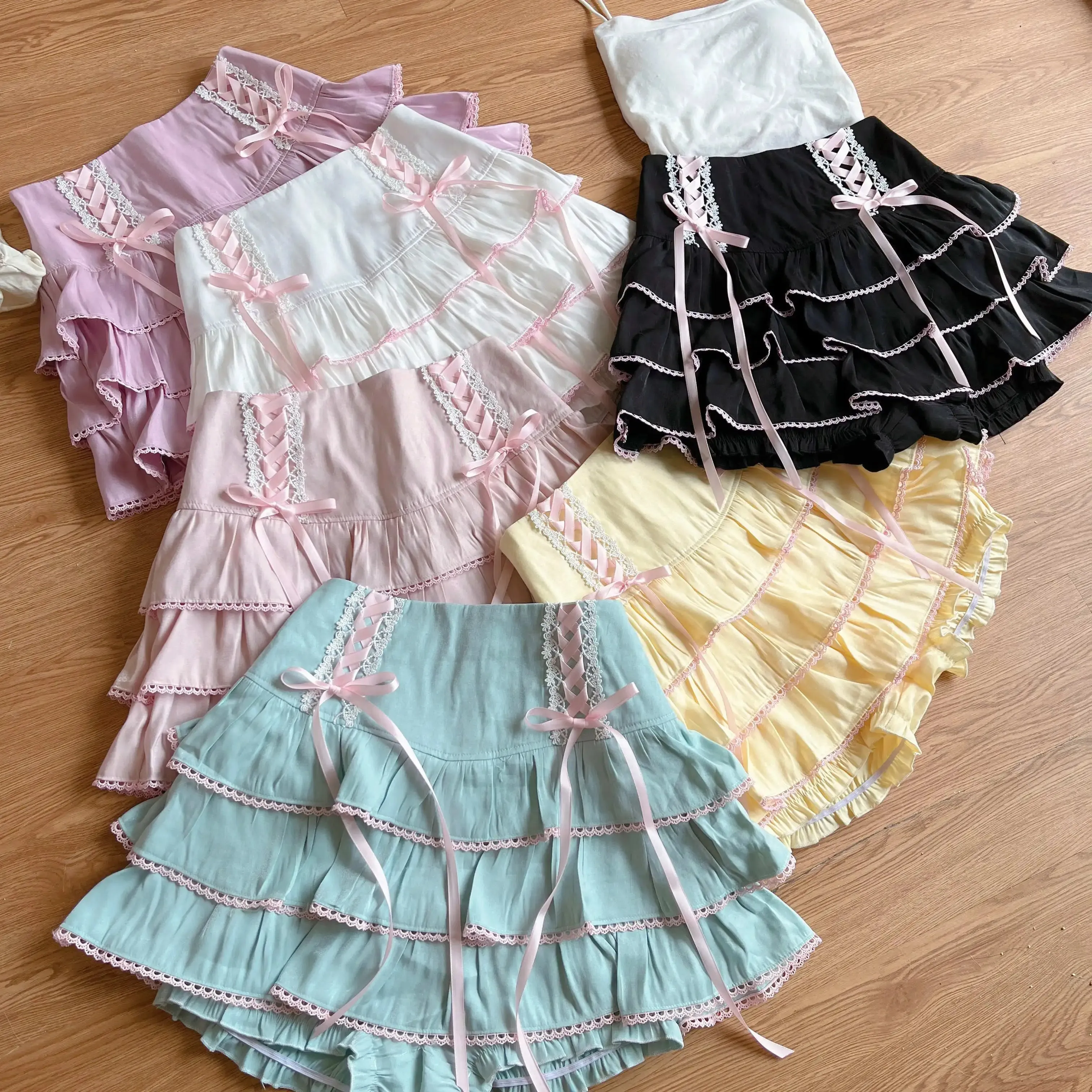 Cookie Bite Kawaii Princess Ruffled Mini Skirt