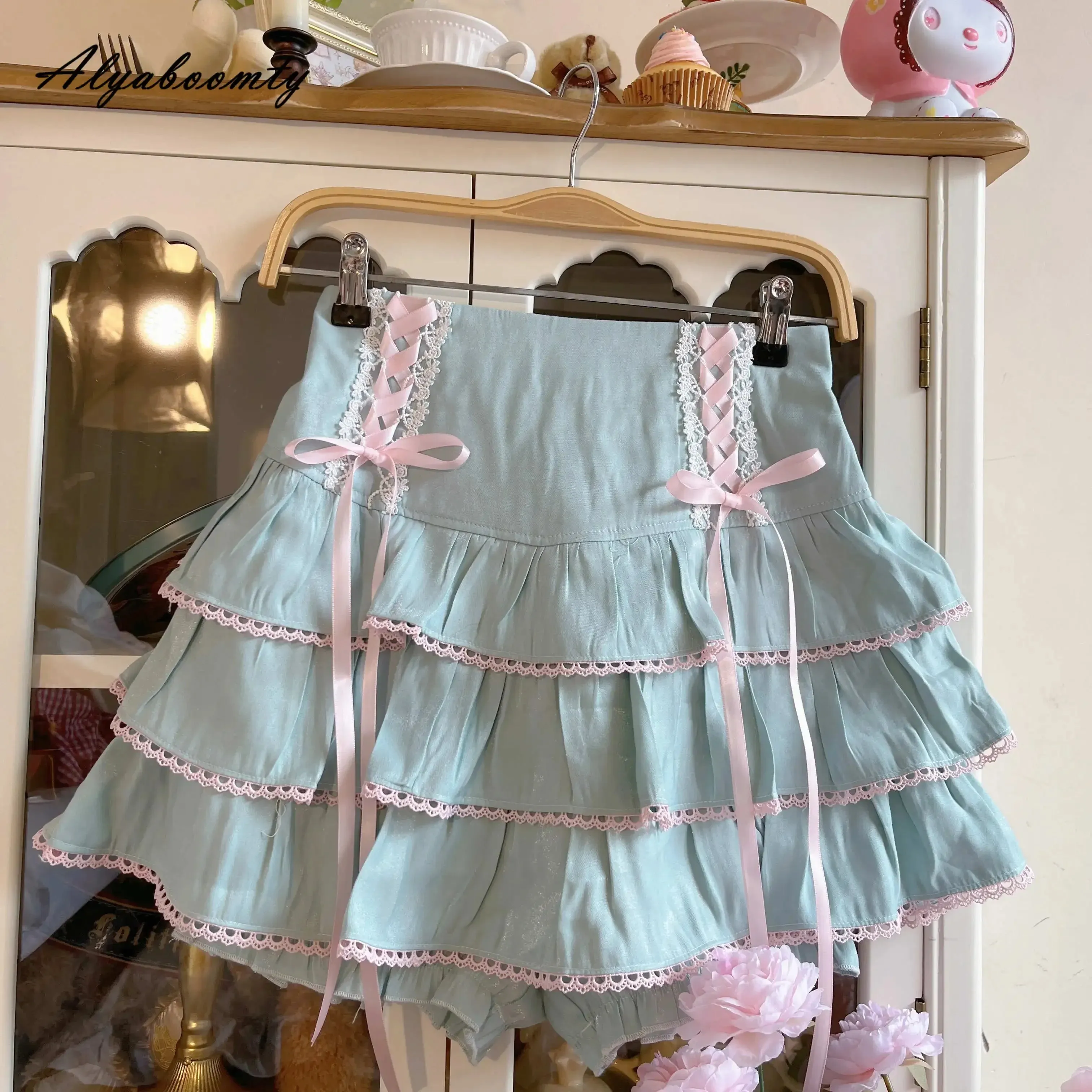 Cookie Bite Kawaii Princess Ruffled Mini Skirt