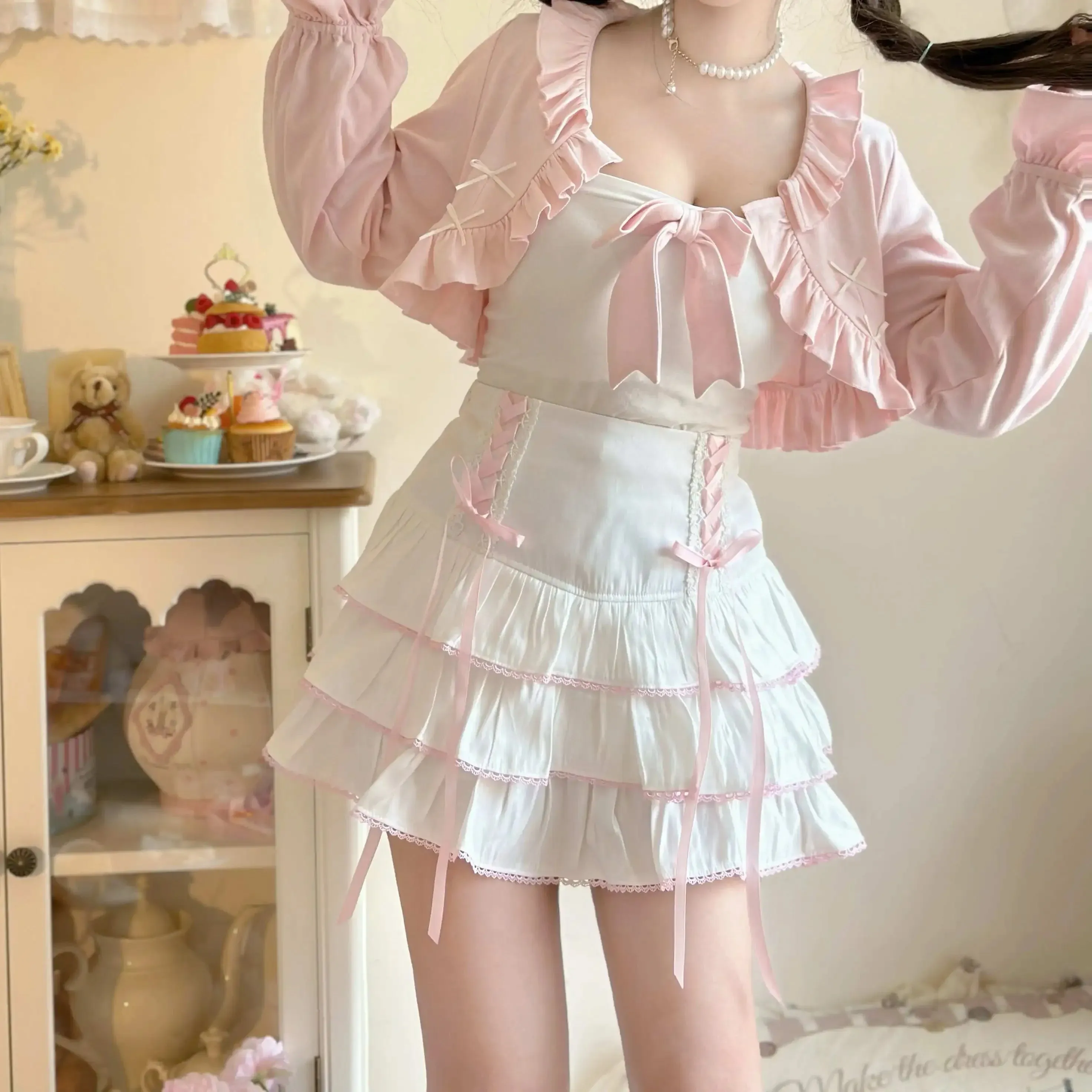 Cookie Bite Kawaii Princess Ruffled Mini Skirt