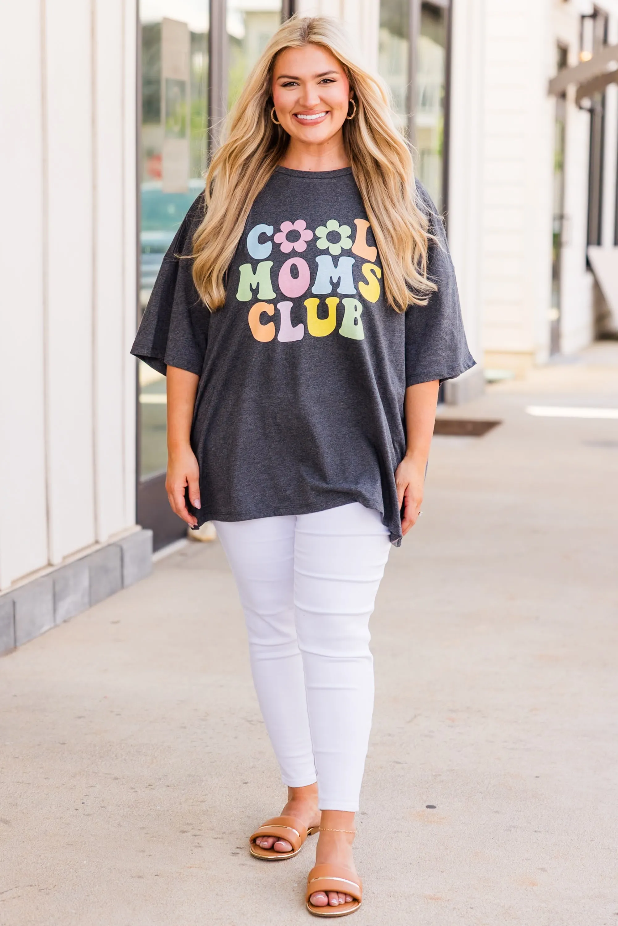 Cool Mom Era Boyfriend Tee, Charcoal