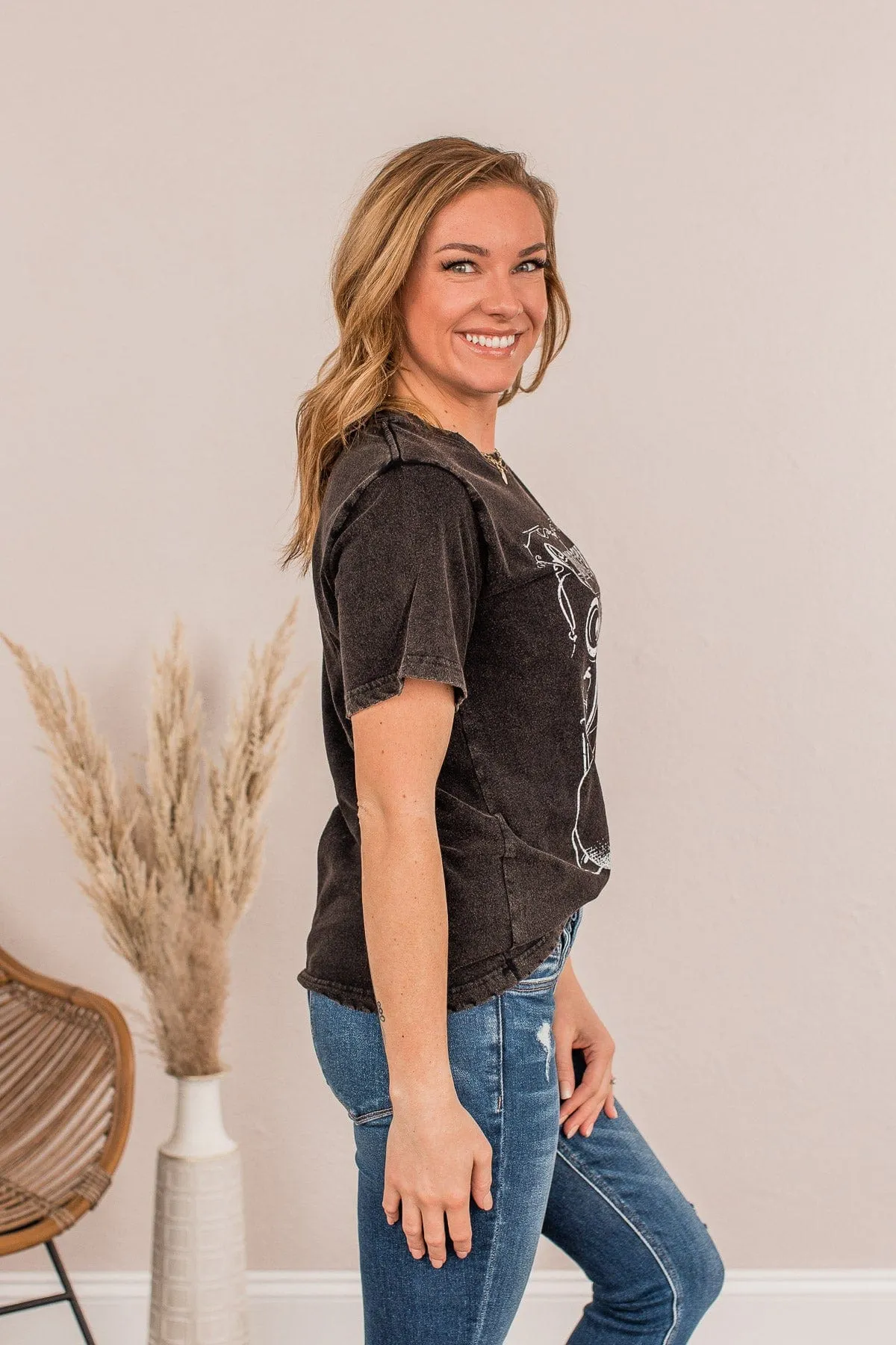 Country Music Graphic Tee- Charcoal