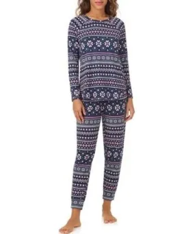 Cuddl Duds Women's Printed Sweater Knit Pajama Set