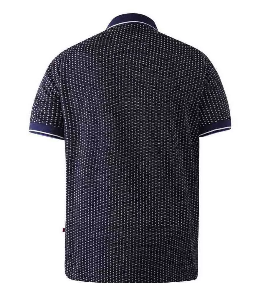 D555 Big Mens Polo Shirt With All Over Print and Chest Embroidery (BATTERSEA)