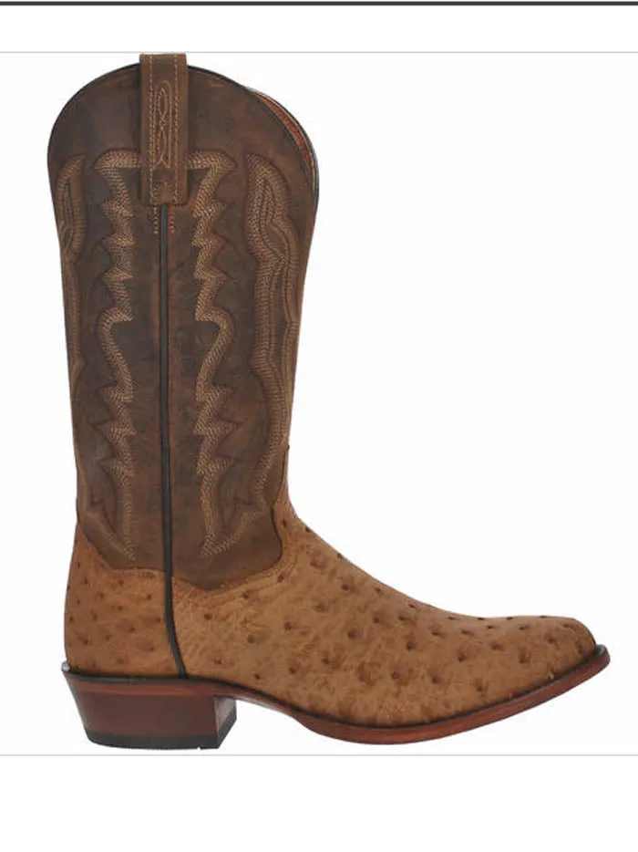 Dan Post DP3077 Mens Handcrafted Gehrig Ostrich Western Boots Saddle