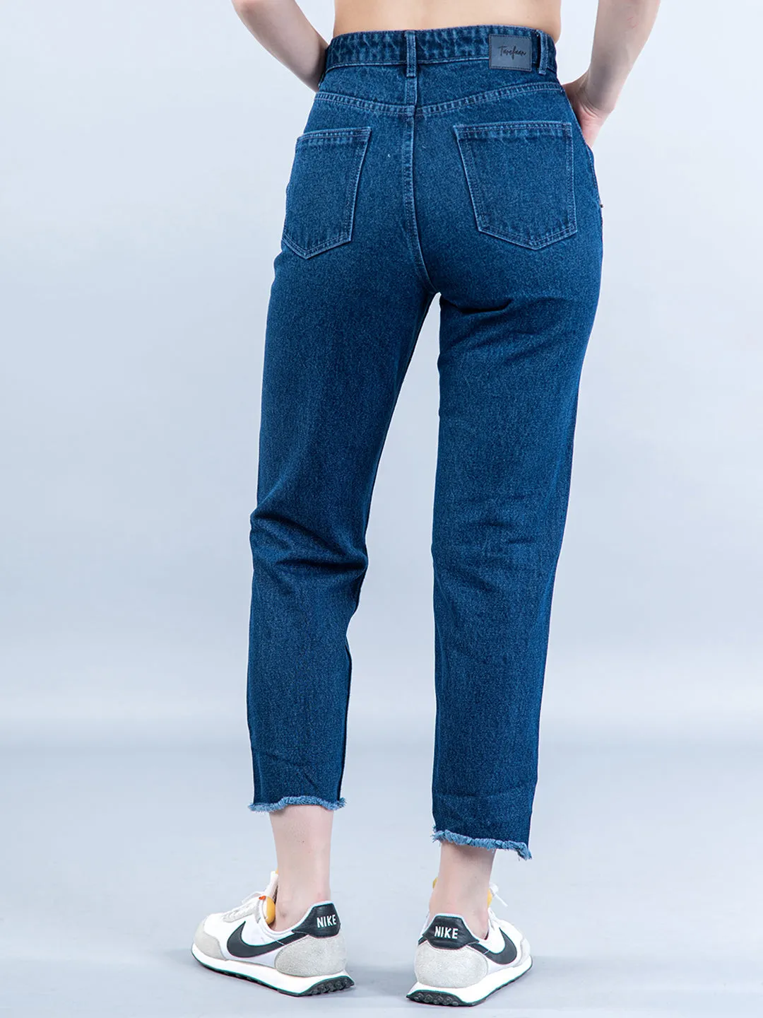 Dark Blue Baggy-fit Jeans For Women