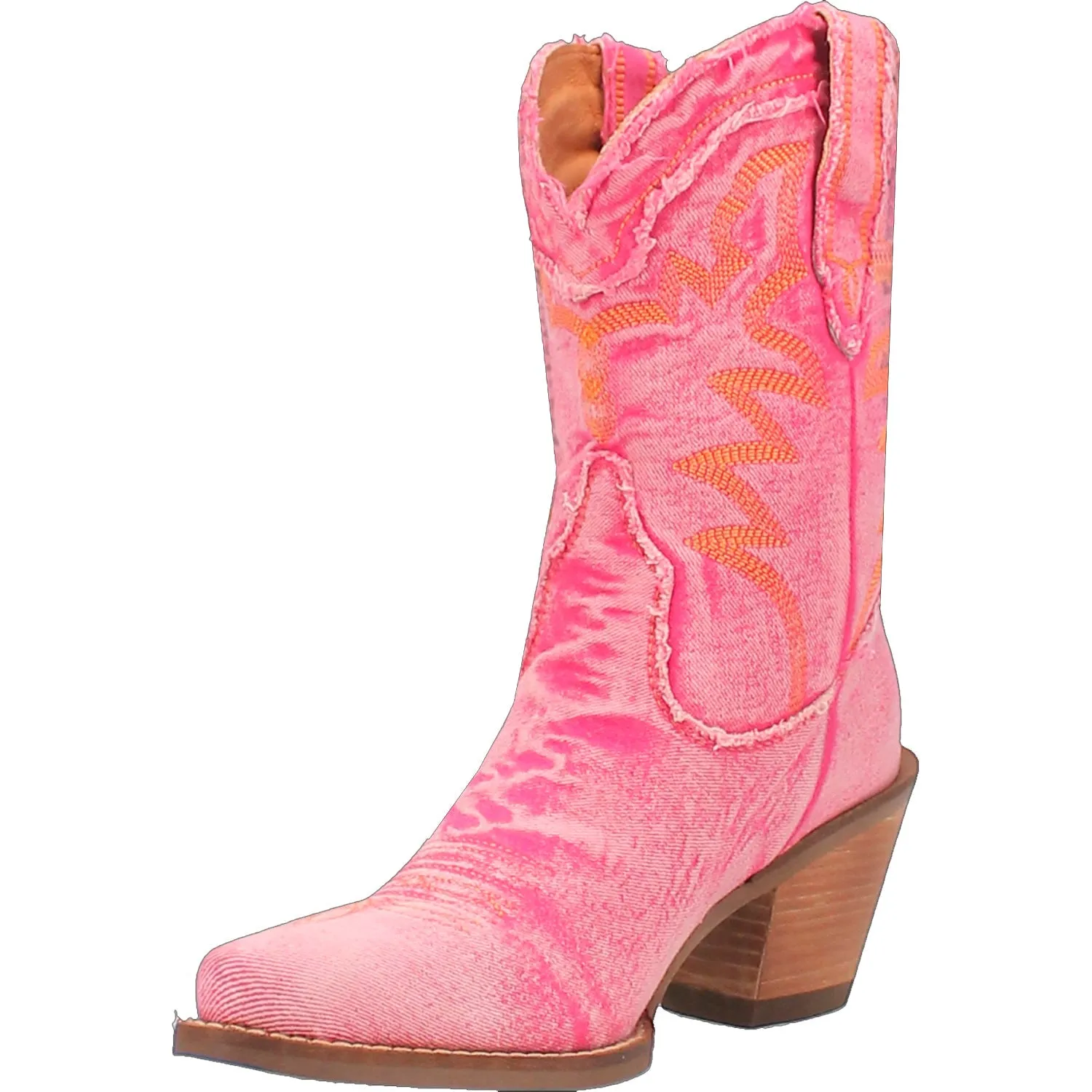 Dingo Womens Yall Need Dolly Pink Denim Cowboy Boots