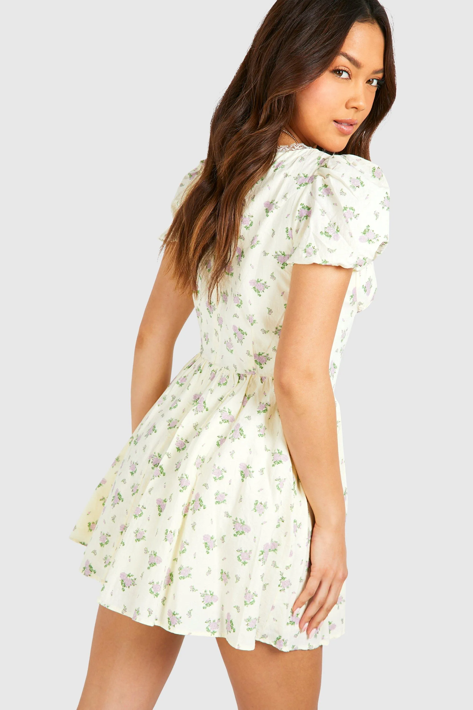 Dresses | Ditsy Floral Puff Sleeve Milkmaid Mini Dress | boohoo