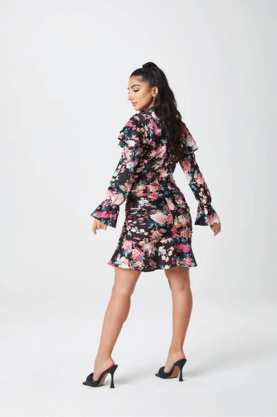 Dresses | Ingrid Floral Centre Ruched Dress | Urban Bliss